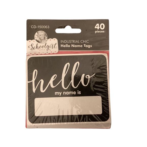Schoolgirl Style Industrial Chic Name Tags, 40 pcs - Picture 3 of 4